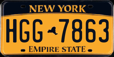 NY license plate HGG7863