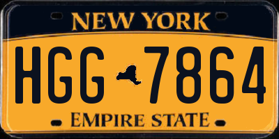 NY license plate HGG7864