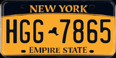 NY license plate HGG7865