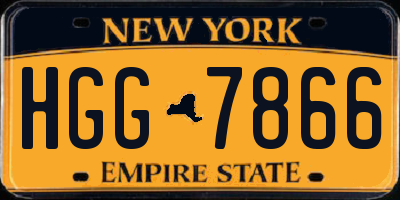 NY license plate HGG7866