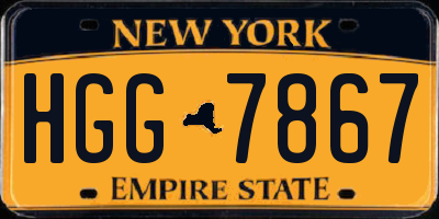 NY license plate HGG7867