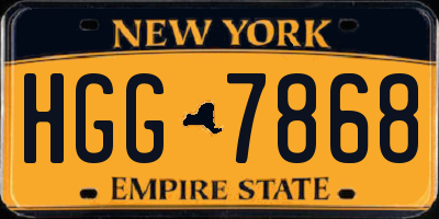 NY license plate HGG7868