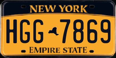 NY license plate HGG7869