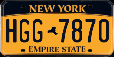 NY license plate HGG7870