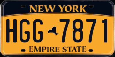 NY license plate HGG7871