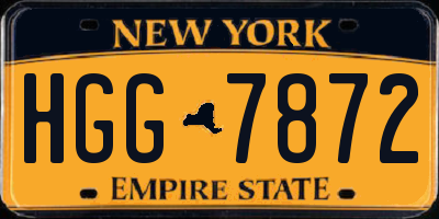 NY license plate HGG7872