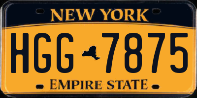 NY license plate HGG7875