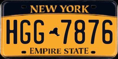 NY license plate HGG7876