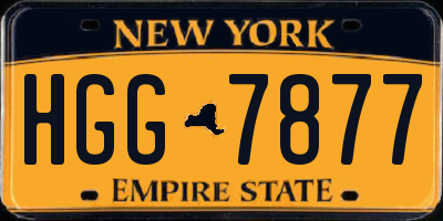 NY license plate HGG7877