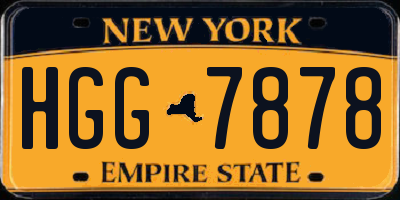 NY license plate HGG7878