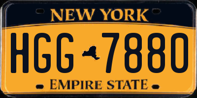 NY license plate HGG7880