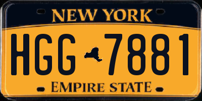 NY license plate HGG7881