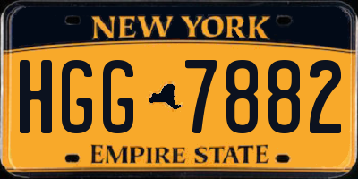 NY license plate HGG7882