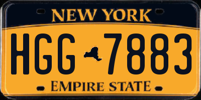 NY license plate HGG7883