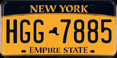 NY license plate HGG7885