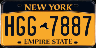 NY license plate HGG7887