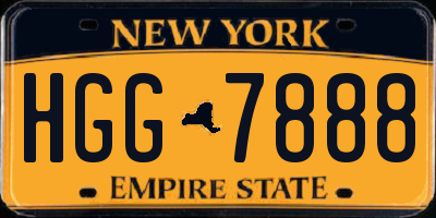 NY license plate HGG7888