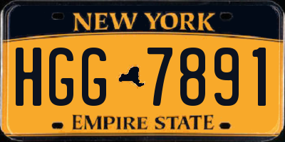 NY license plate HGG7891