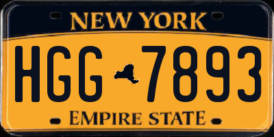 NY license plate HGG7893