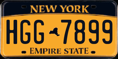 NY license plate HGG7899