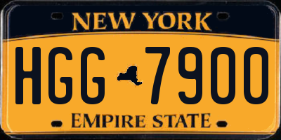 NY license plate HGG7900