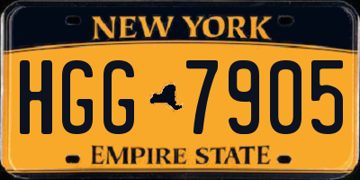 NY license plate HGG7905