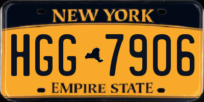 NY license plate HGG7906