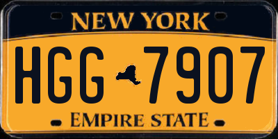 NY license plate HGG7907