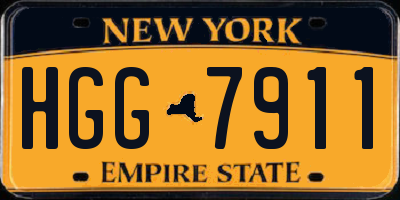 NY license plate HGG7911