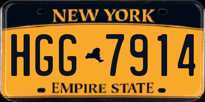 NY license plate HGG7914