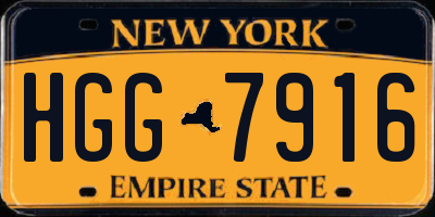 NY license plate HGG7916