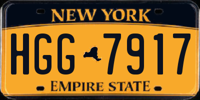 NY license plate HGG7917