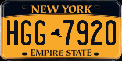 NY license plate HGG7920