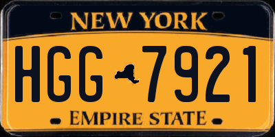 NY license plate HGG7921