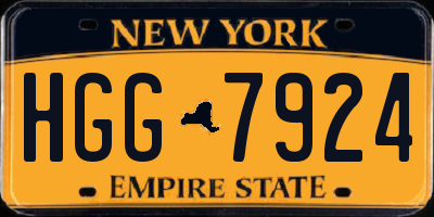 NY license plate HGG7924