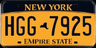 NY license plate HGG7925