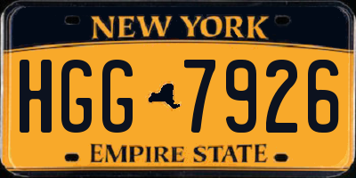 NY license plate HGG7926