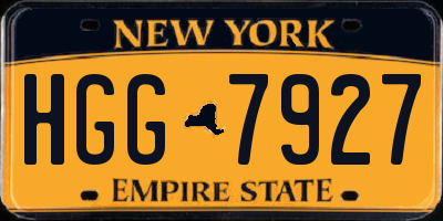 NY license plate HGG7927