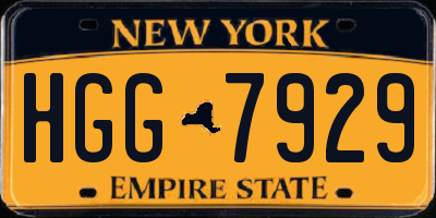 NY license plate HGG7929