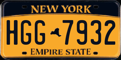 NY license plate HGG7932