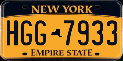 NY license plate HGG7933