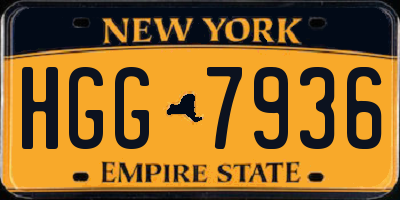 NY license plate HGG7936