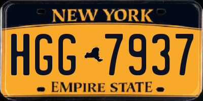 NY license plate HGG7937