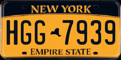 NY license plate HGG7939