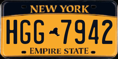 NY license plate HGG7942