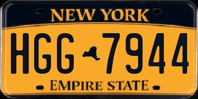 NY license plate HGG7944