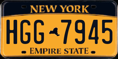 NY license plate HGG7945