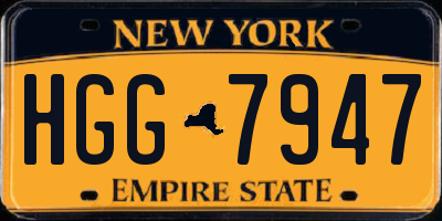 NY license plate HGG7947