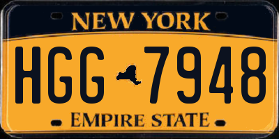 NY license plate HGG7948