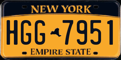 NY license plate HGG7951